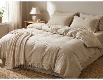 Постельное белье из Вареного хлопка "Бежевый однотонный" 100% хлопок  пр-во Барановичи (РБ).