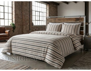 Постельное белье из Вареного хлопка "Капучино широкая полоса" 100% хлопок  пр-во Барановичи (РБ).
