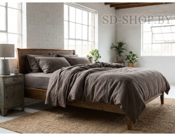 Постельное белье из Вареного хлопка "Коричневый меланж" 100% хлопок  пр-во Барановичи (РБ).