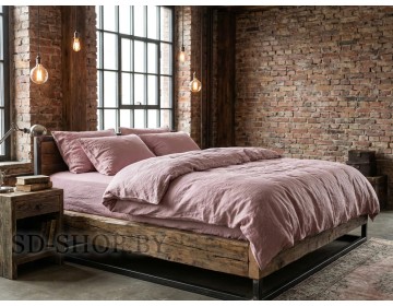 Постельное белье из Вареного хлопка "Пыльно-розовый меланж" 100% хлопок  пр-во Барановичи (РБ).