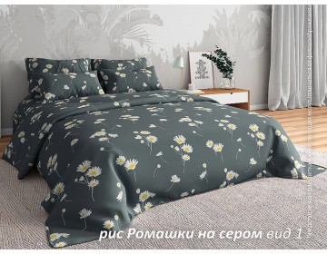 Постельное белье  "РОМАШКИ НА СЕРОМ" Бязь 100% хлопок г.Барановичи (РБ)