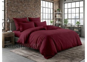 Постельное белье Страйп-Сатин "БОРДО" 100% хлопок  пр-во Барановичи (РБ).