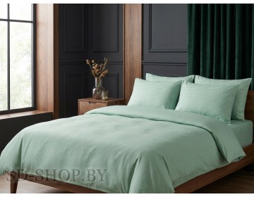 Постельное белье Страйп-Сатин "МЯТНЫЙ Микро страйп" 100% хлопок  пр-во Барановичи (РБ).