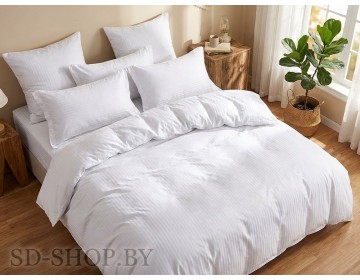Постельное белье Страйп-Сатин "БЕЛЫЙ Вид-2" 100% хлопок СонМаркет (Барановичи).