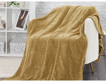 Плед-покрывало " ЗИГЗАГ ГОРЧИЦА" Велсофт Барановичи (РБ)