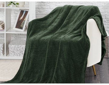 Плед-покрывало " ЗИГЗАГ ЗЕЛЕНЫЙ  " Велсофт Барановичи (РБ)