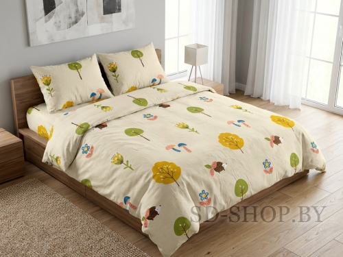 Постельное белье  "Арт. 6468" (желтый) Бязь 100% хлопок пр-во Барановичи (РБ)