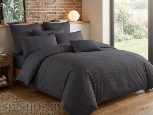 Постельное белье Страйп-Сатин "ГРАФИТ" 100% хлопок СонМаркет (Барановичи).