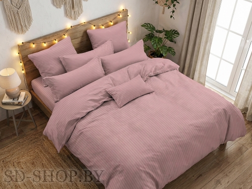Постельное белье Страйп-Сатин "ПУДРА" 100% хлопок СонМаркет (Барановичи).