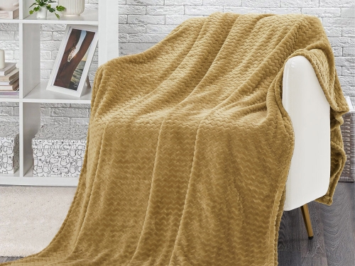 Плед-покрывало " ЗИГЗАГ ГОРЧИЦА" Велсофт Барановичи (РБ)