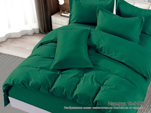 Постельное белье Страйп - Сатин "ИЗУМРУД" 100% хлопок  пр-во Барановичи (РБ).